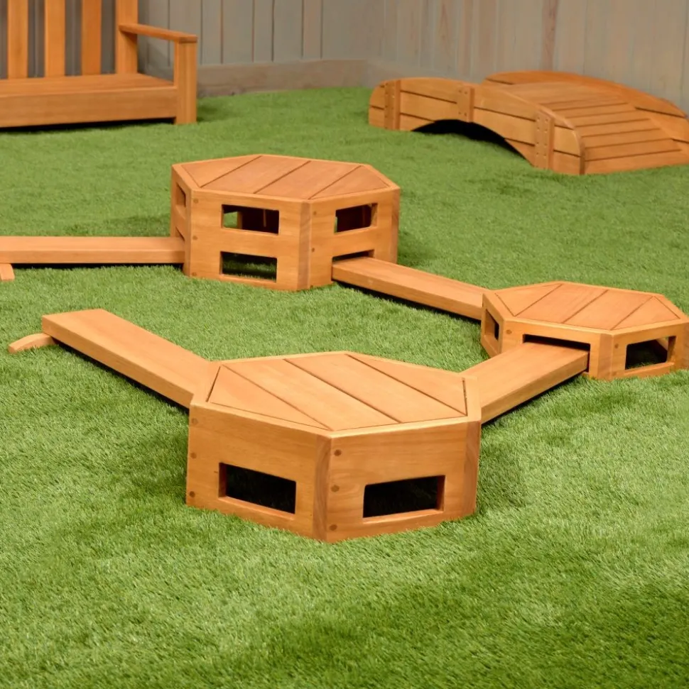 Excellerations® TerraTough™ Outdoor Interlocking Nesting Steps & Balance Beams