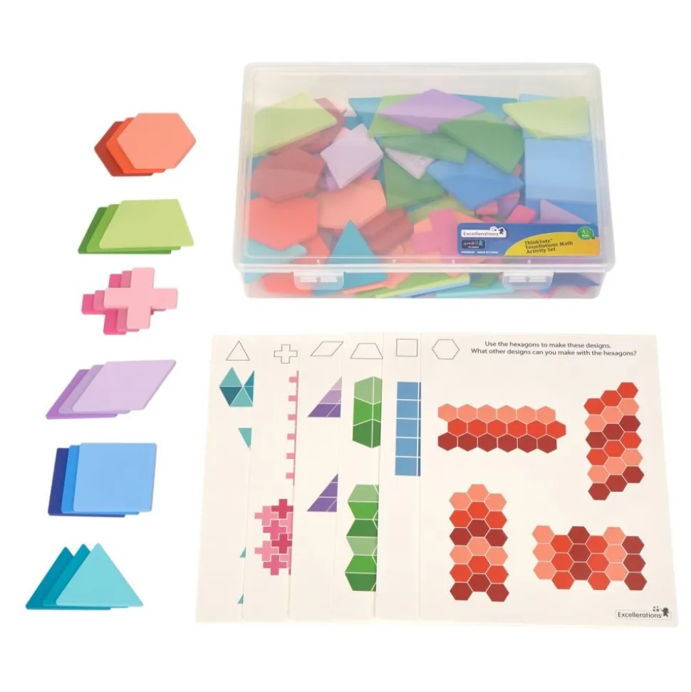Excellerations® Tessellations Math Activity Set - 114 pieces with Storage