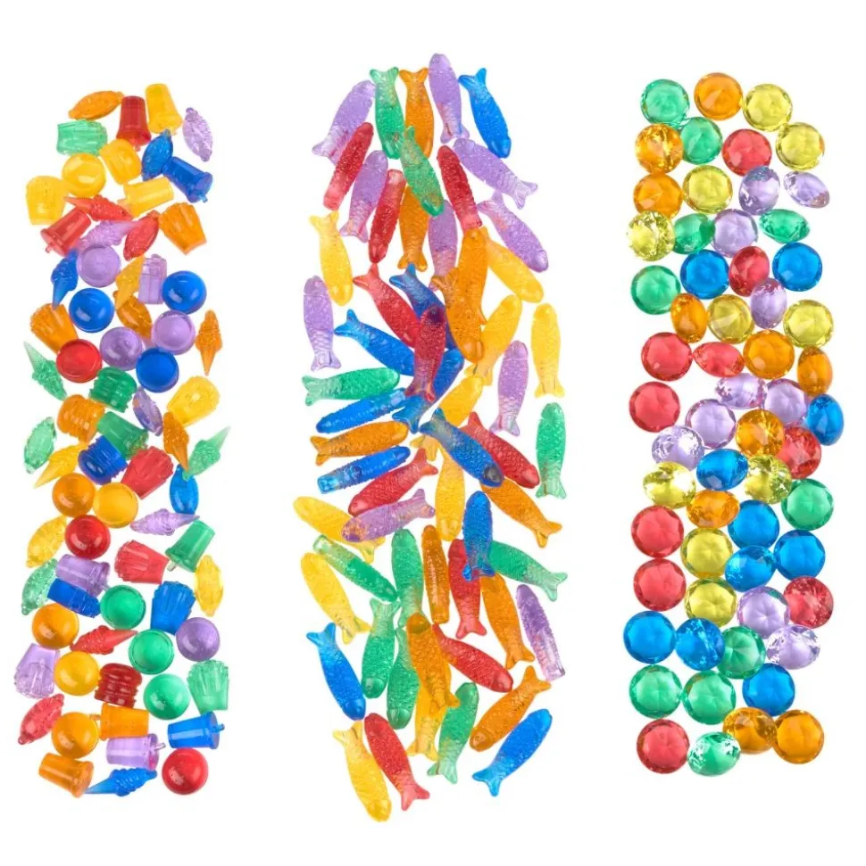 Excellerations®ThinkTotes™ Light Table Math Activity Sets: Food, Fish, & Gems 303pcs