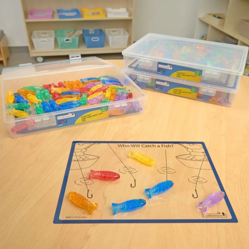 Excellerations®ThinkTotes™ Light Table Math Activity Sets: Food, Fish, & Gems 303pcs