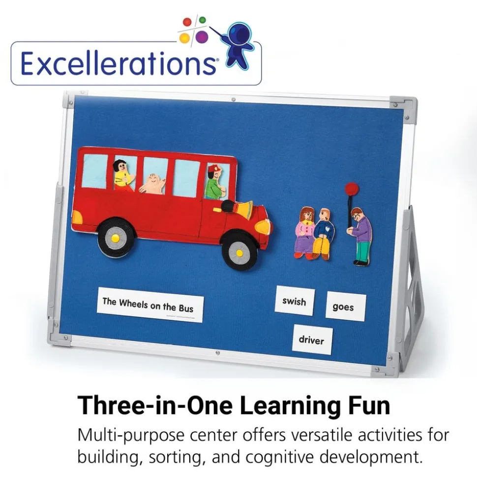 Excellerations® Three-In-One - Easel, Magnetic Dry Erase + Flannel Board 24" x 18"