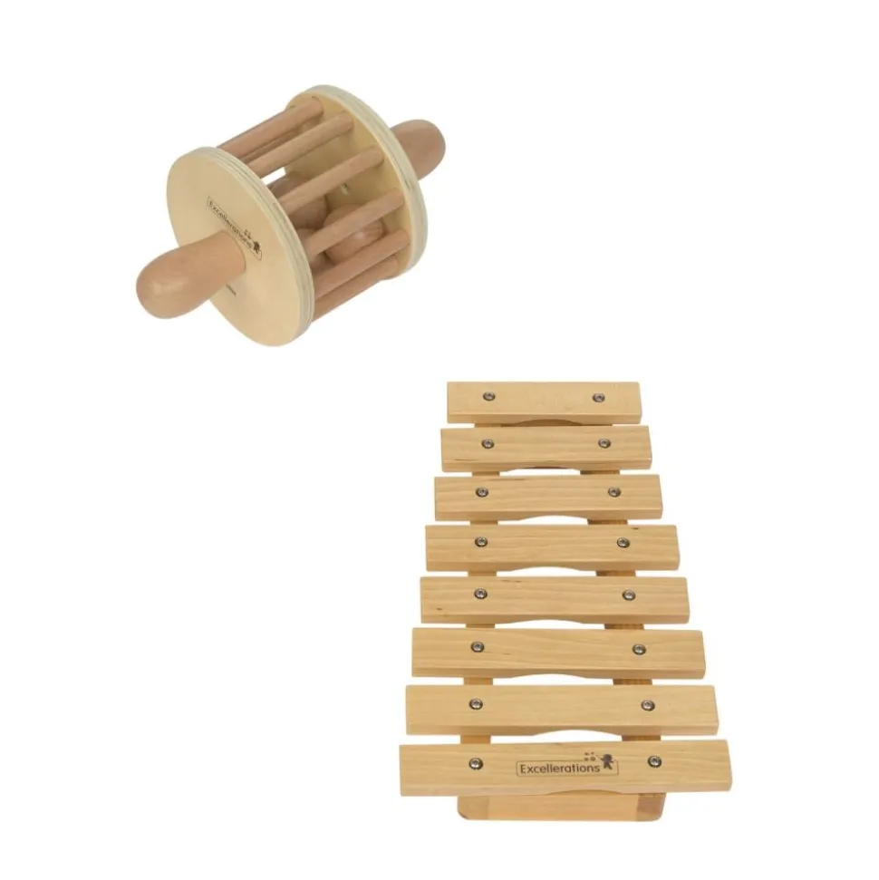 Excellerations® Toddler Musical Instrument Set - 3-Piece Wooden Music Set
