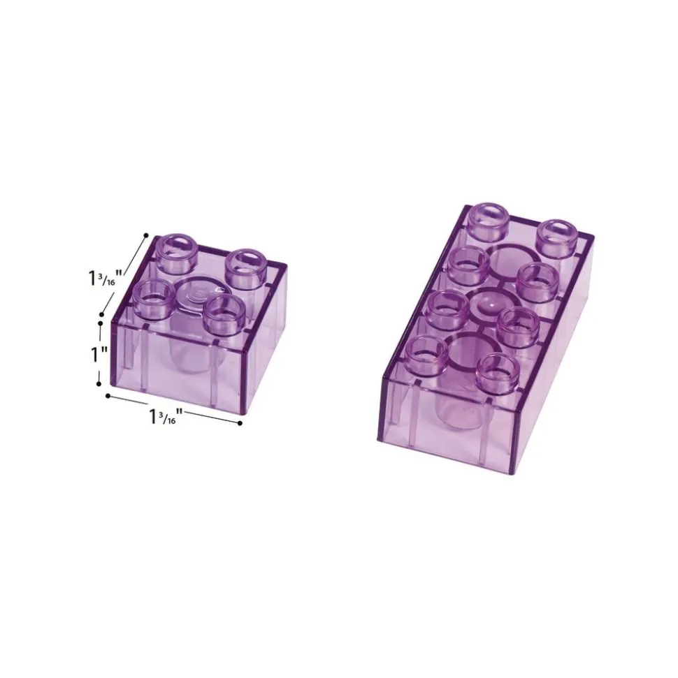 Excellerations® Translucent Building Bricks With Baseplate Lid - 60 pcs