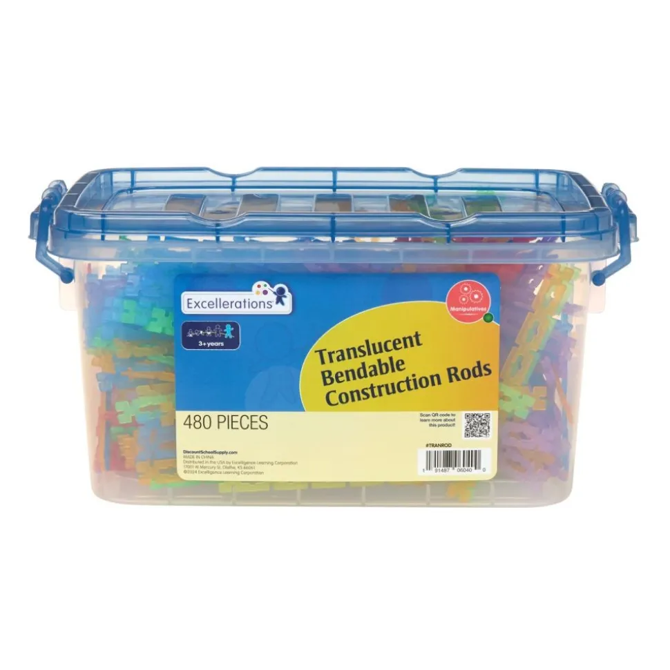 Excellerations® Translucent Bendable Construction Rods - 480 Pieces