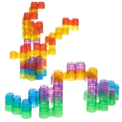 Excellerations® Translucent Rainbow Octagon Stackers - Set of 60