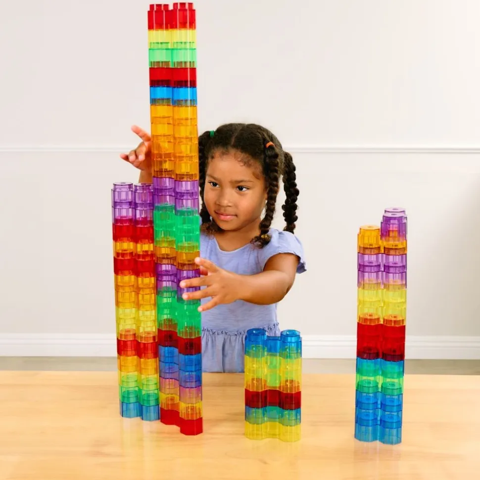 Excellerations® Translucent Rainbow Octagon Stackers - Set of 60