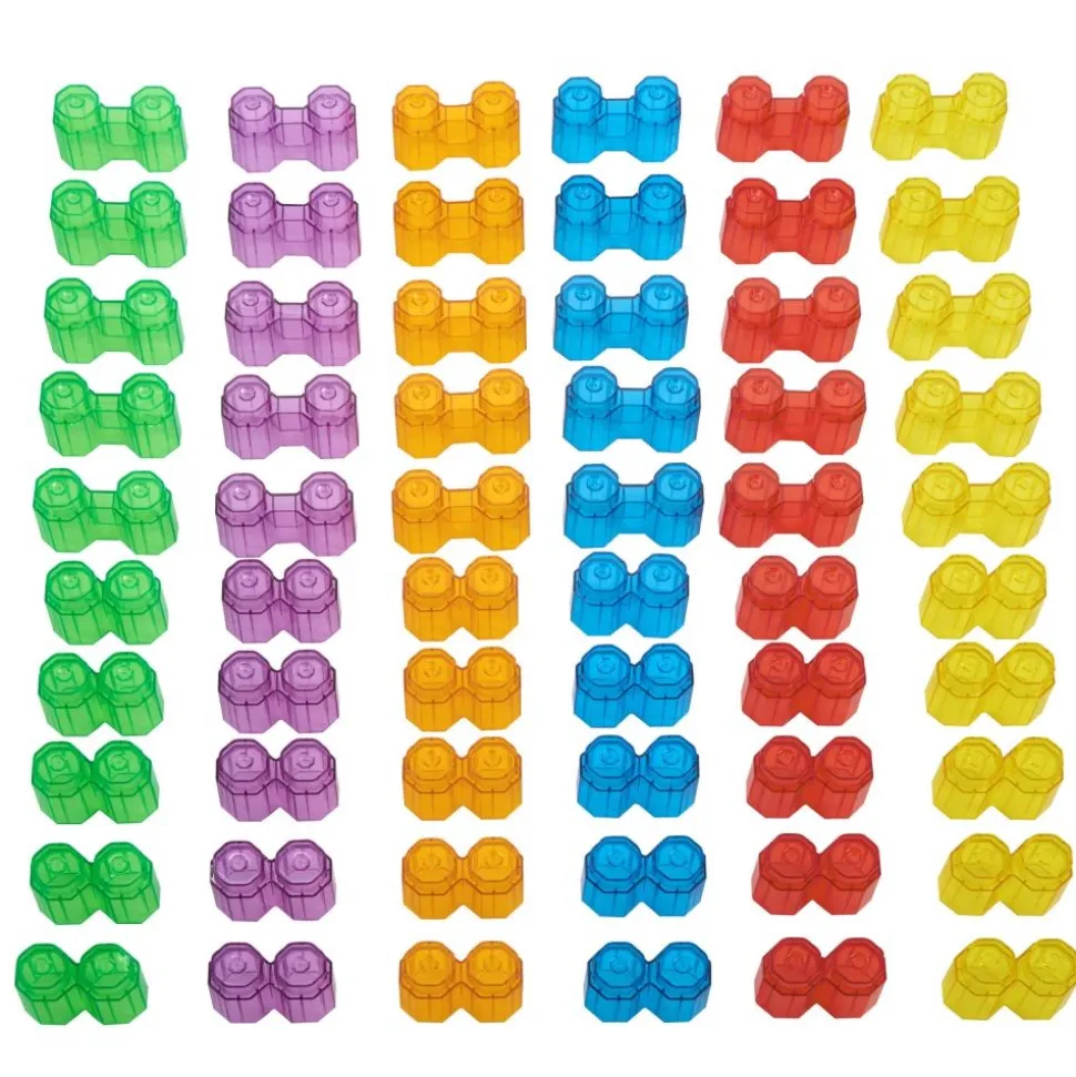 Excellerations® Translucent Rainbow Octagon Stackers - Set of 60