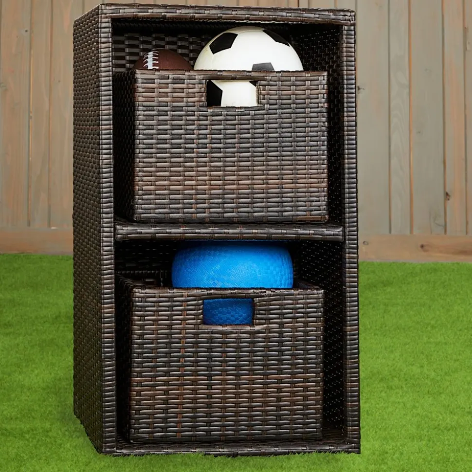 Excellerations® Wicker Shelf with Two Small Baskets
