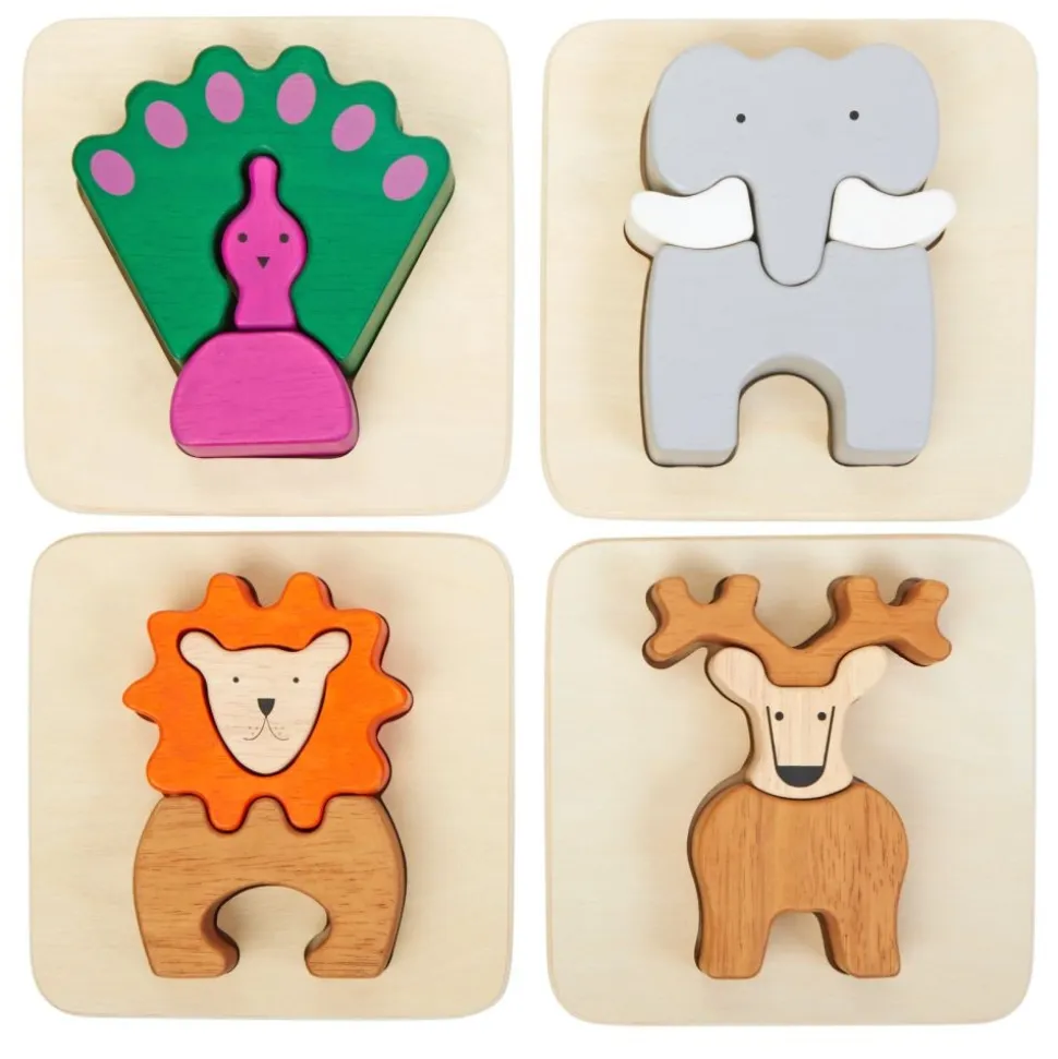 Excellerations® Wild Animal Puzzles, Set of 4