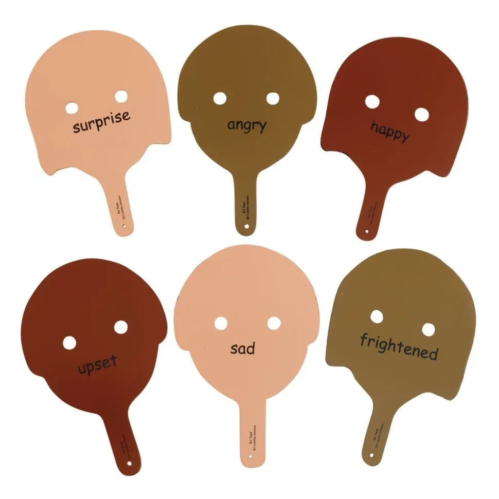 Excellerations® Wooden Emotions Masks - Set of 6