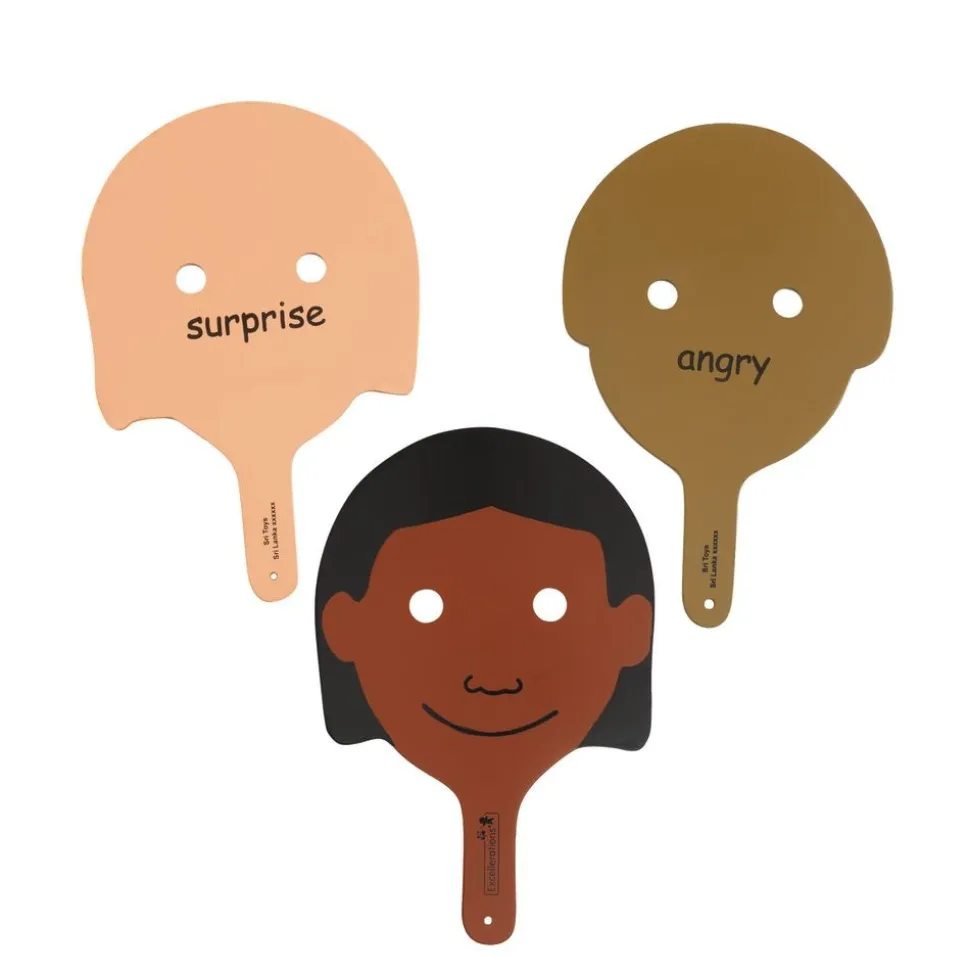 Excellerations® Wooden Emotions Masks - Set of 6