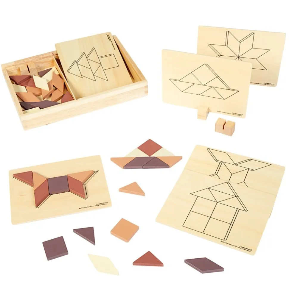 Excellerations® Wooden Pattern Blocks - 44 Pieces