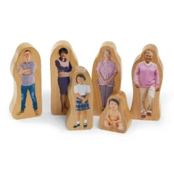 Excellerations® Wooden Photo Blocks Multicultural Families - 28 Pieces