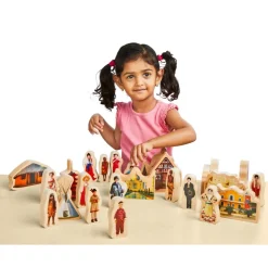 Excellerations® Wooden Photo Blocks Around the World Buildings - Set of 9