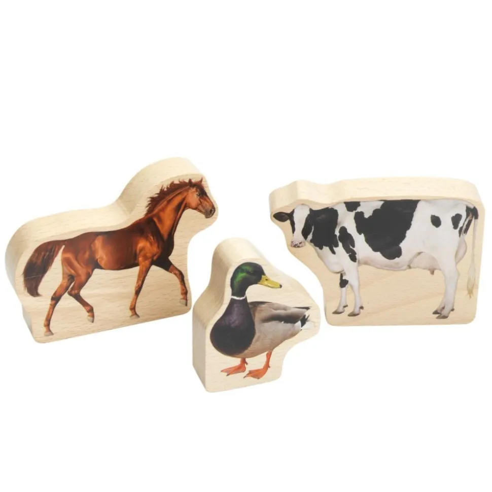 Excellerations® Wooden Photo Blocks Farm Animals - Set of 6