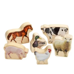 Excellerations® Wooden Photo Blocks Animals - Set of 12
