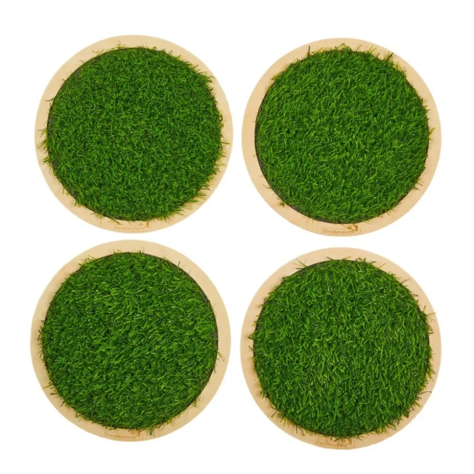 Excellerations® Wooden Sensory Grass Stepping Stones - Set of 4