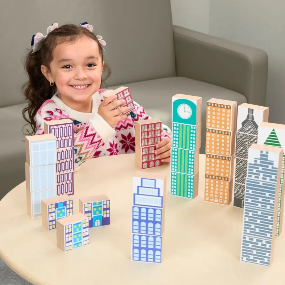 Excellerations® Wooden Skyscraper Blocks - 35 Pieces