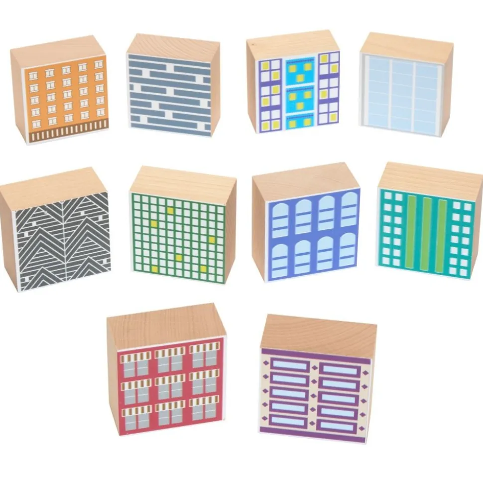 Excellerations® Wooden Skyscraper Blocks - 35 Pieces