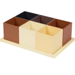 Excellerations® Wooden Sorting Boxes - Natural Colors - Set of 6 with Tray