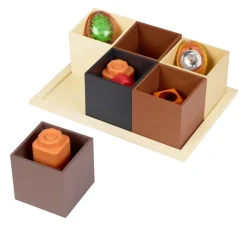 Excellerations® Wooden Sorting Boxes - Natural Colors - Set of 6 with Tray