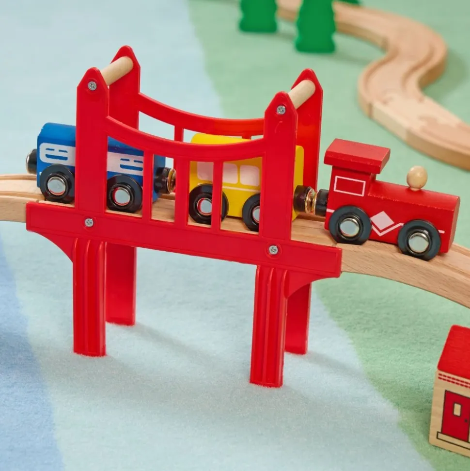 Excellerations® Wooden Track & Train Set - 40 Pieces