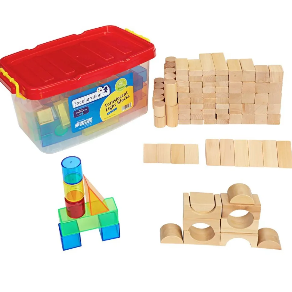 Excellerations® Wood & Light Blocks - 200pcs