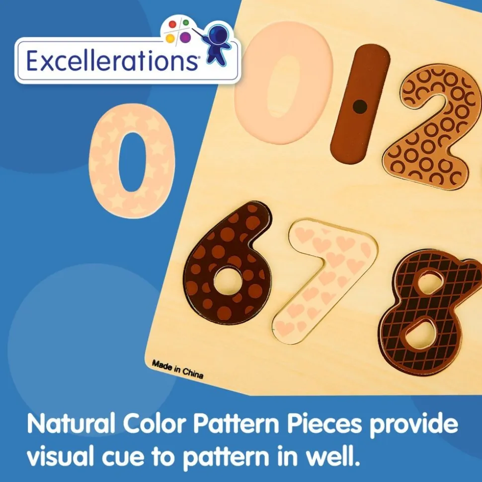 Excellerations® WoodWonders™ Shapes and Numbers Puzzles Natural - Set of 2