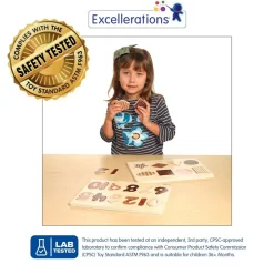 Excellerations® WoodWonders™ Shapes and Numbers Puzzles Natural - Set of 2