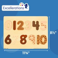 Excellerations® WoodWonders™ Shapes and Numbers Puzzles Natural - Set of 2