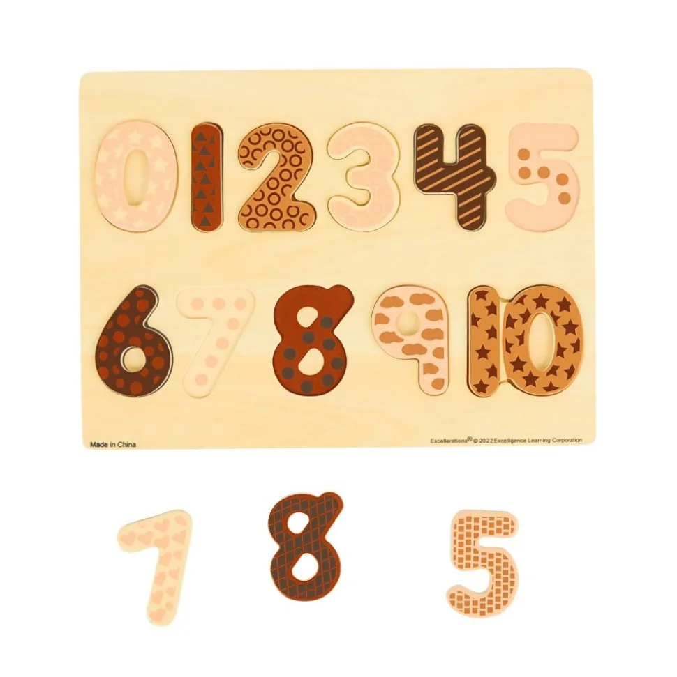 Excellerations® WoodWonders™ Shapes and Numbers Puzzles Natural - Set of 2