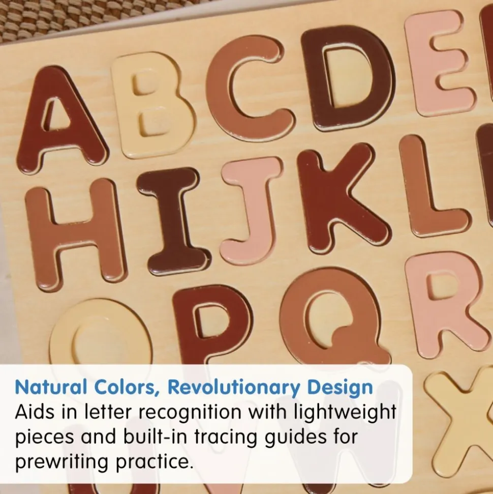 Excellerations® WoodWonders™ Alphabet Puzzles Natural - Set of 2