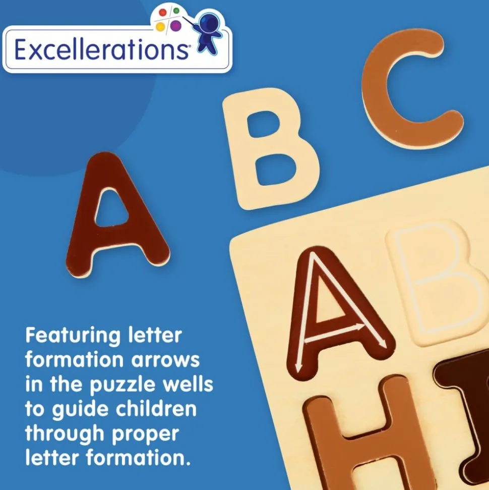 Excellerations® WoodWonders™ Alphabet Puzzles Natural - Set of 2