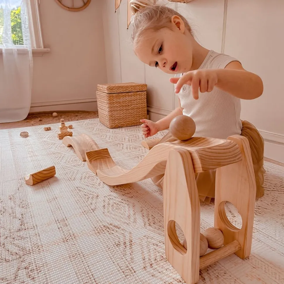 ExploreNook™ Smash, Jump & Roll - Large Wooden Ball Run w/ 3 balls