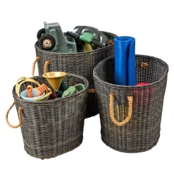 Extra Large Wicker Oval Baskets - Set of 3