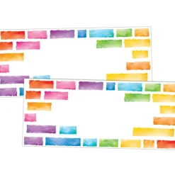 EZ Stick Nameplates Rainbow Building Blocks - 24 nameplates