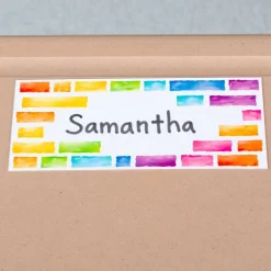 EZ Stick Nameplates Rainbow Building Blocks - 24 nameplates