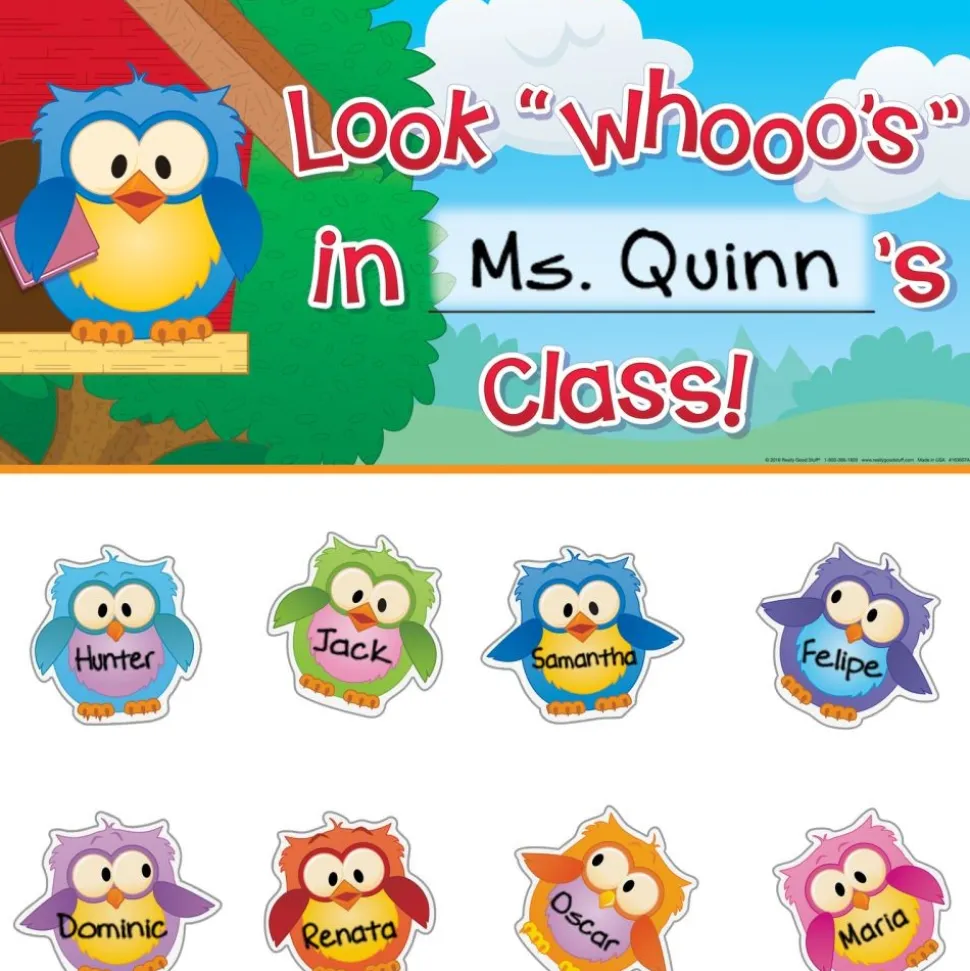 EZ Stick™ Owl Friends Door Sign And Student Name Pieces