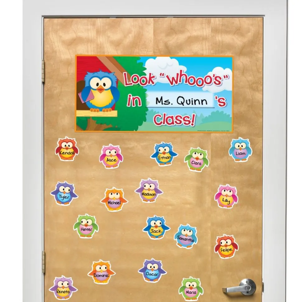 EZ Stick™ Owl Friends Door Sign And Student Name Pieces