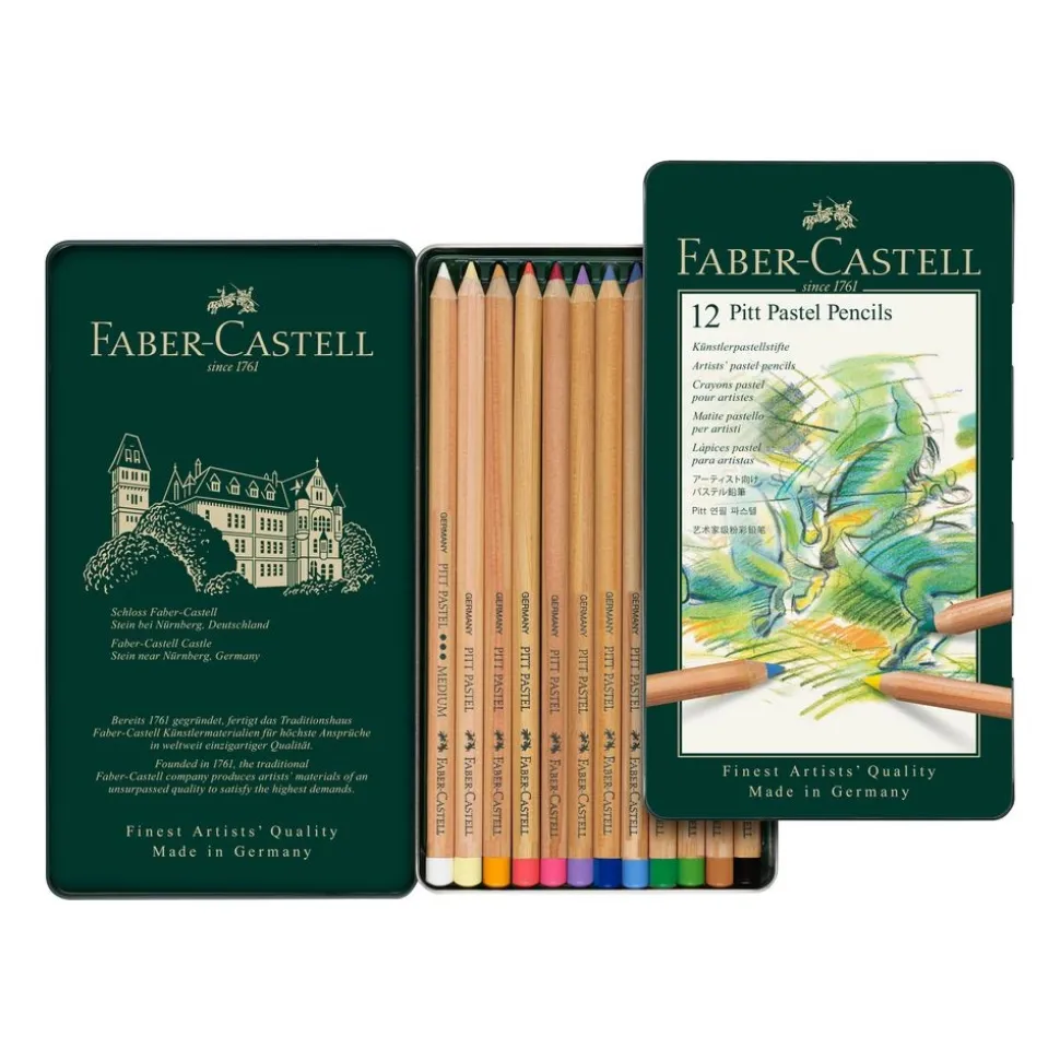 Faber-Castell Pitt Pastel Pencils, Tin of 12