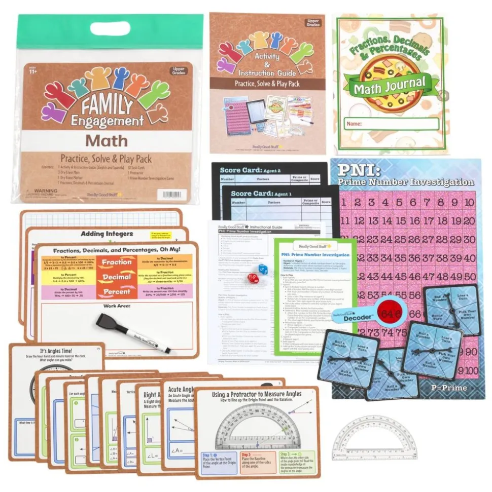 Family Engagement Math - Practice, Solve & Play Pack - Upper Grades