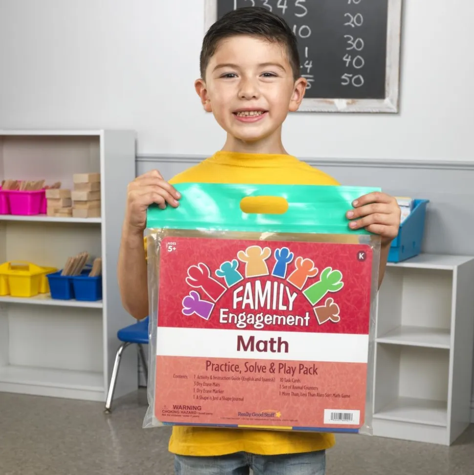 Family Engagement Math - Practice, Solve & Play Pack - Kindergarten