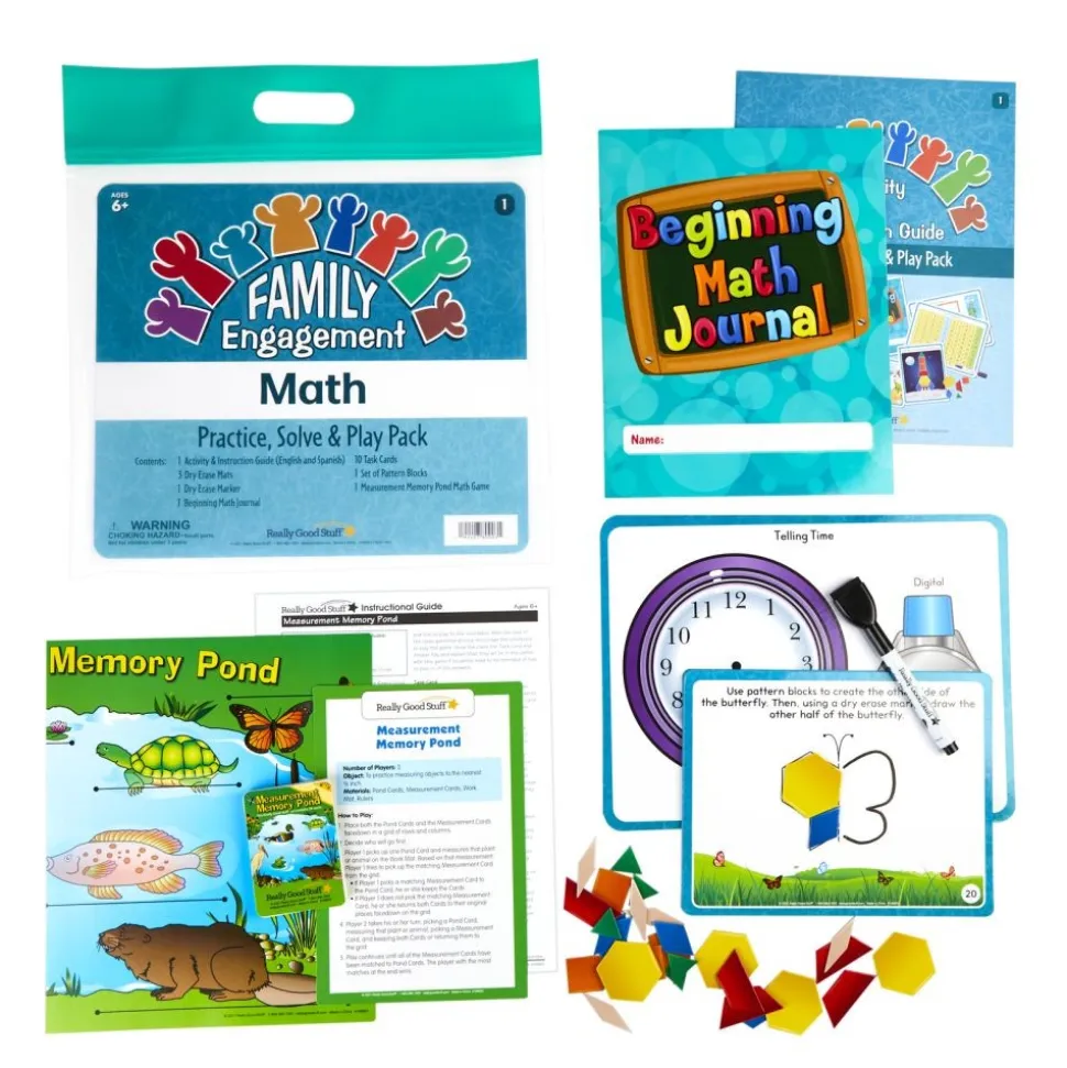 Family Engagement Math - Practice, Solve & Play Pack - First Grade
