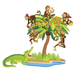 Five Monkeys Sitting in the Tree Felt Set