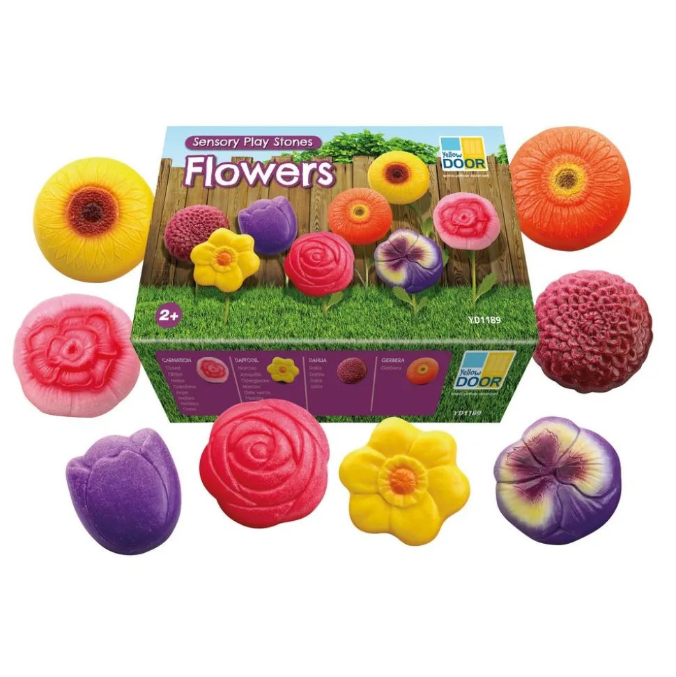 Flower Sensory Stones - 8pcs
