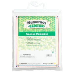 Fraction Dominoes Numeracy Center with Storage Bag - Grab and Go Learning Pack - Improve Fraction Recognition With This Fun Dominoes Game - Grades 1-2