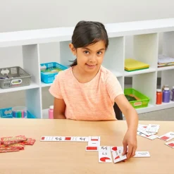 Fraction Dominoes Numeracy Center with Storage Bag - Grab and Go Learning Pack - Improve Fraction Recognition With This Fun Dominoes Game - Grades 1-2