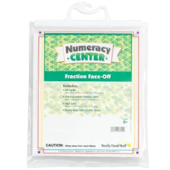 Fraction Faceoff Numeracy Center with Storage Bag - Grab and Go Learning Pack - Children Build Fraction Fluency By Comparing Common Fractions - Grades 3-5