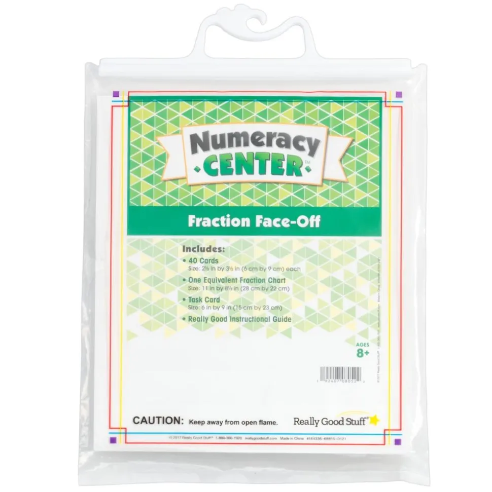 Fraction Faceoff Numeracy Center with Storage Bag - Grab and Go Learning Pack - Children Build Fraction Fluency By Comparing Common Fractions - Grades 3-5