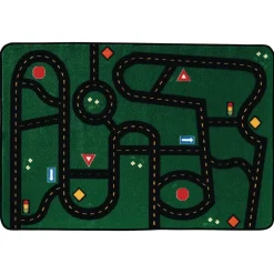 Go-Go Driving 3' x 4'6" Rectangle Kids Value Carpet